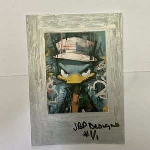 ACEO, “JUST DUCKY”2.5x3.5. OriginalArt Painting, mxd media, Embellished & Signed